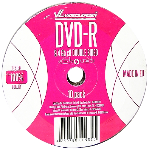 

VideoLeader Dwustronna Dvd-r 9,4GB x8 sp 10 szt
