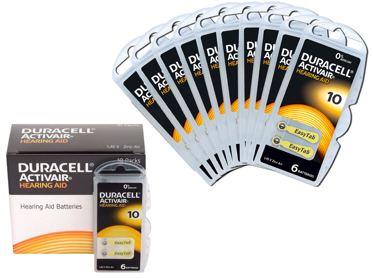 

Duracell 60x Bateria Słuchowa 10 PR70 Activair 230