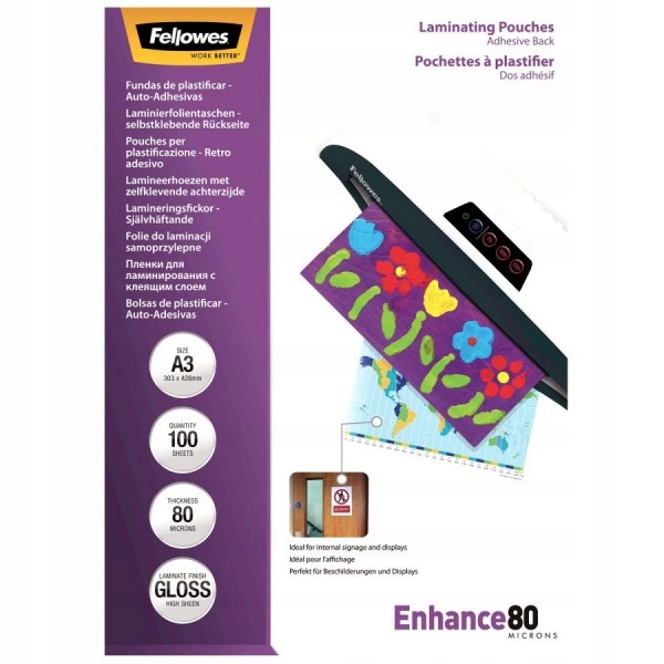 

Folia do laminowania Fellowes samoprzylepna A3 80