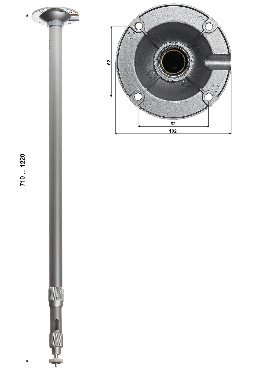 TELESKOPOWY UCHWYT SUFITOWY KAMERY BR-60X120 Marka ABC Vision
