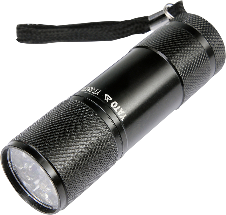 

Latarka Aluminiowa, Diodowa 9 Led, Czarna Yato