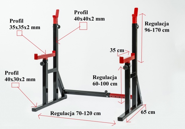 STOJAKI POD SZTANGĘ Z ASEKURACJĄ SA3 Model sa3