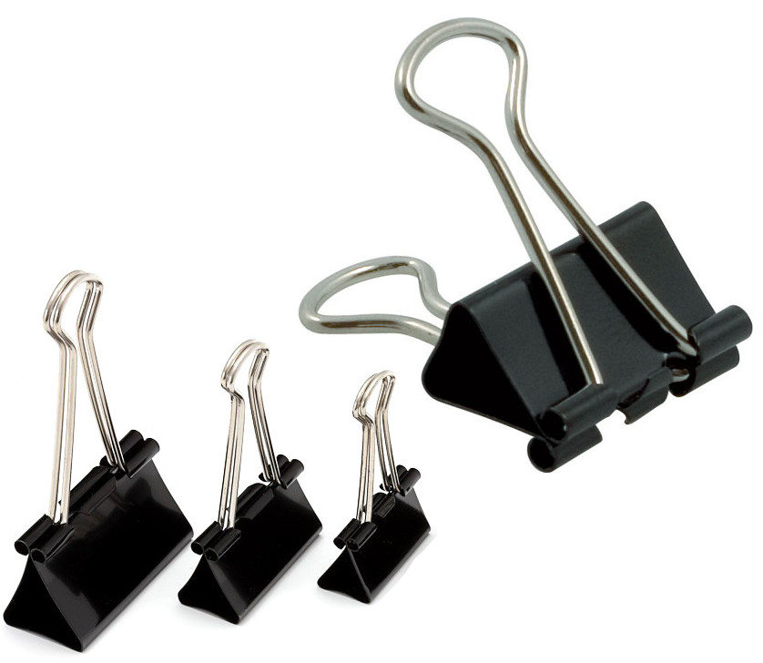 

Klipsy Biurowe 19mm klipy spinacze czarne 12szt