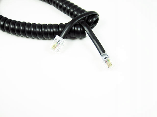 

kabel przewód spiralny telefon słuchawka 2m