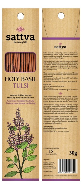 

Sattva Kadzidła Tulsi Święta Bazylia 30g (15szt.)