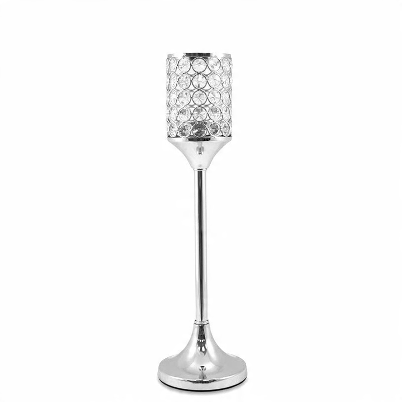 

Świecznik Srebrny Z Kamieniami 40cm Tealight Metal