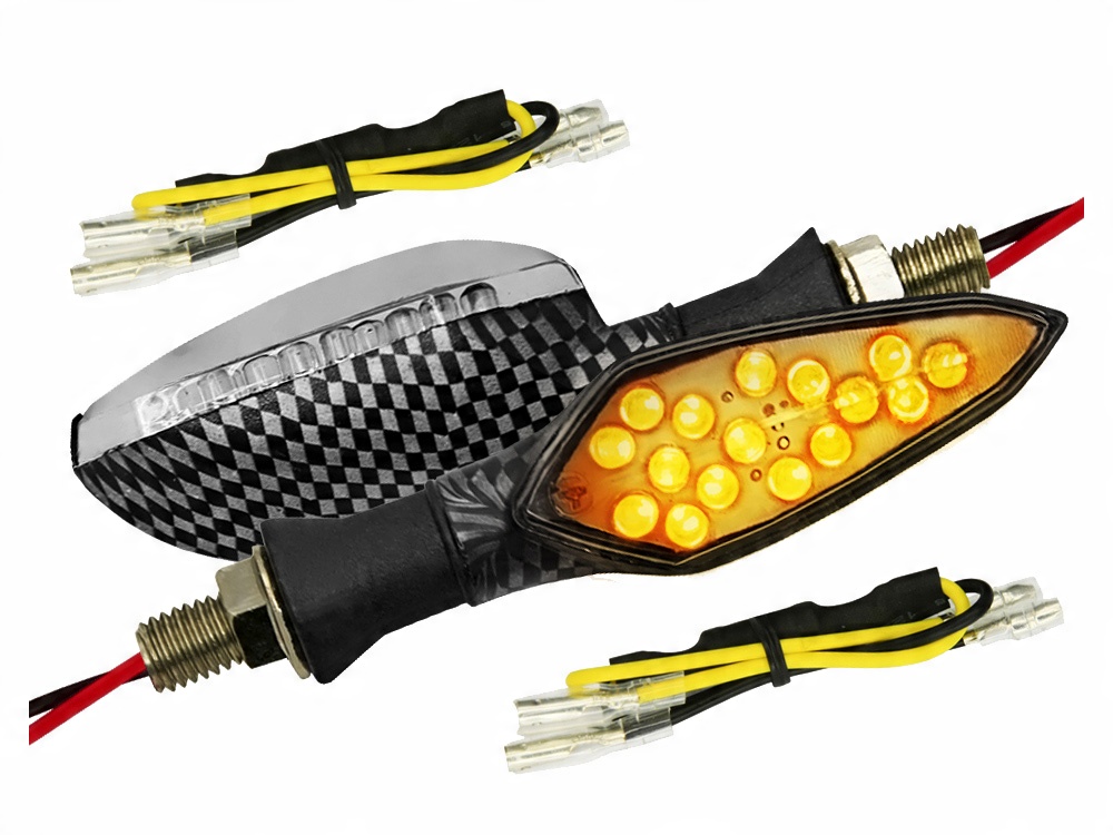 KIERUNKOWSKAZY 16LED CARBON 2szt +2 OPORNIKI