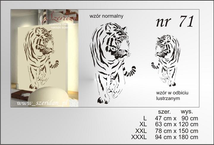 NAKLEJKI NA ŚCIANĘ TYGRYSY, NAKLEJKA TYGRYS XXL Długość 150 cm