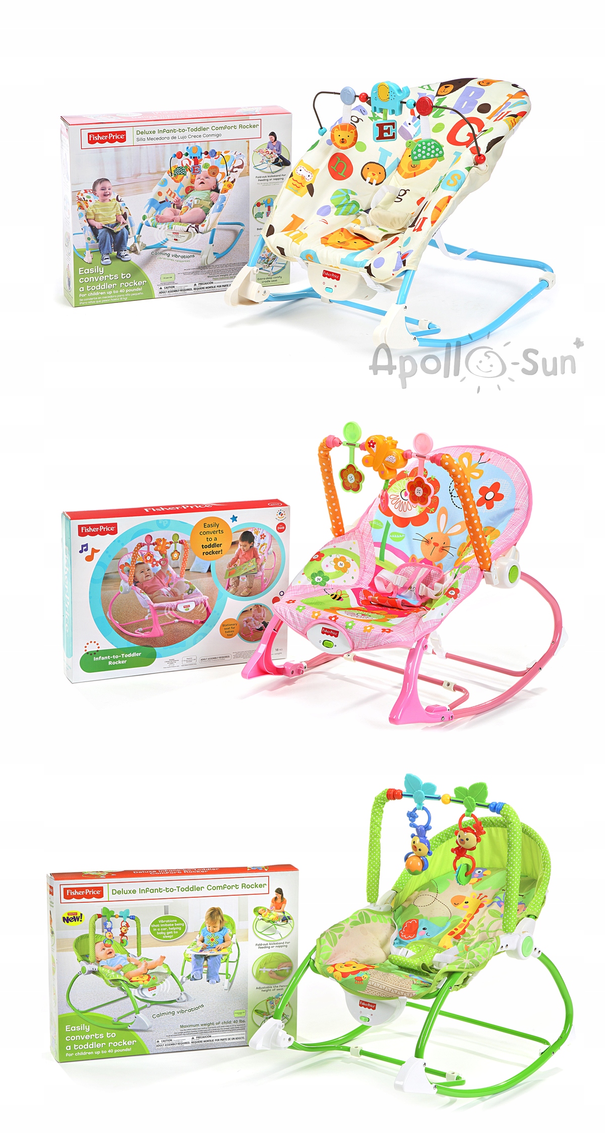 FISHER PRICE LEŻACZEK BUJACZEK DŹWIĘKI WIBRA kolor Rodzaj Leżaczek