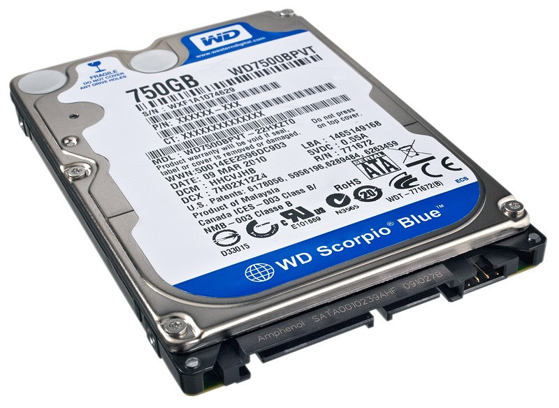 Какой винчестер. Жесткий диск Western Digital WD Scorpio Blue 750 GB. WDC wd7500bpvt. Жёсткий диск 2.5 дюйма. Винчестер 2 5 дюйма.