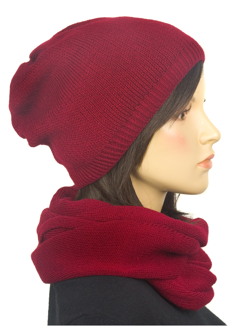 Komplet zimowy szalik KOMIN i CZAPKA niebieski Marka inna