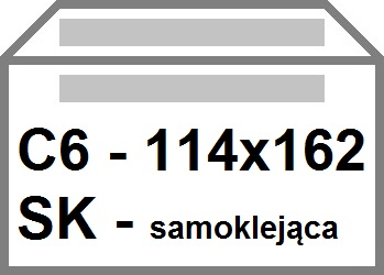 

Koperty biurowe C6 Sk samoklejące białe 1000 szt