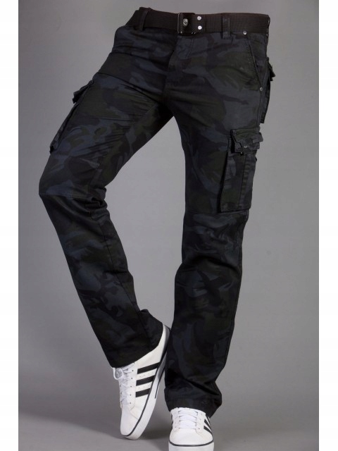 BOJÓWKI SPODNIE MORO + PASEK M2096-1 rozm. 33 Marka inna