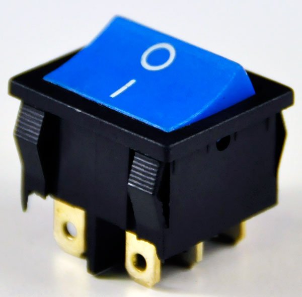 

Przełącznik kołyskowy on-on 6pin/2poz niebiesk 28C