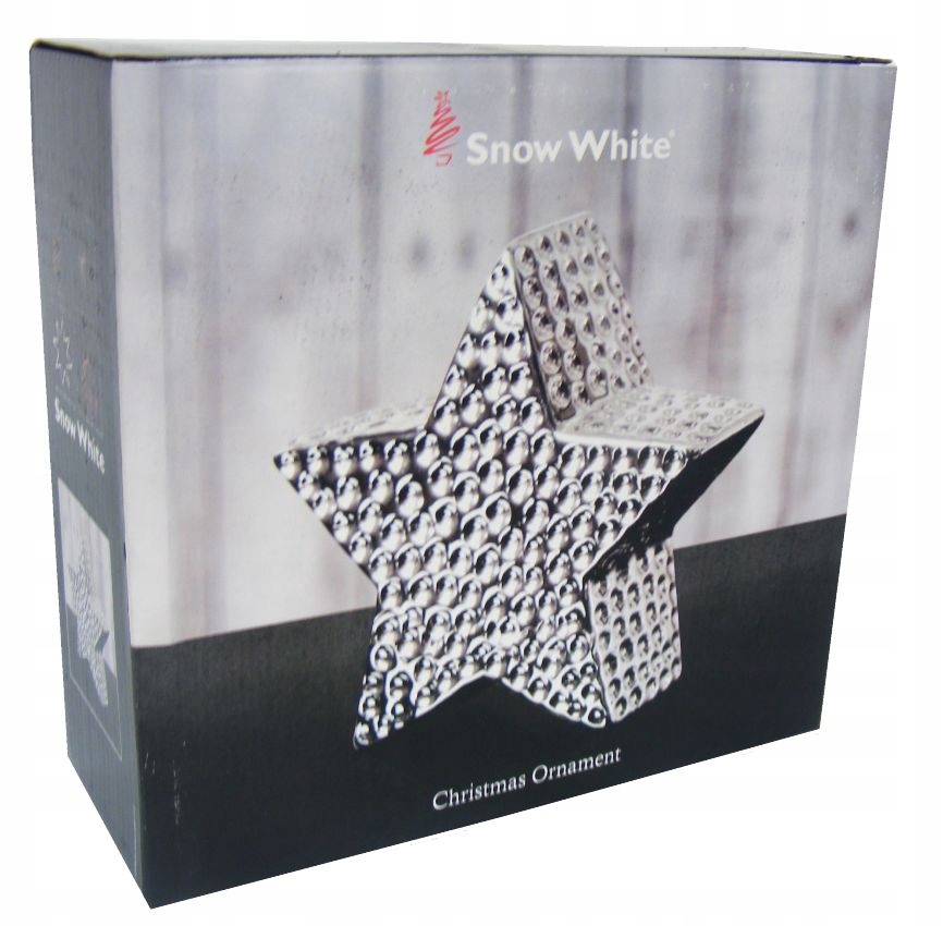 CERAMICZNA FIGURKA GWIAZDA SREBRNA STAR OZDOBA Wysokość produktu 17.5 cm