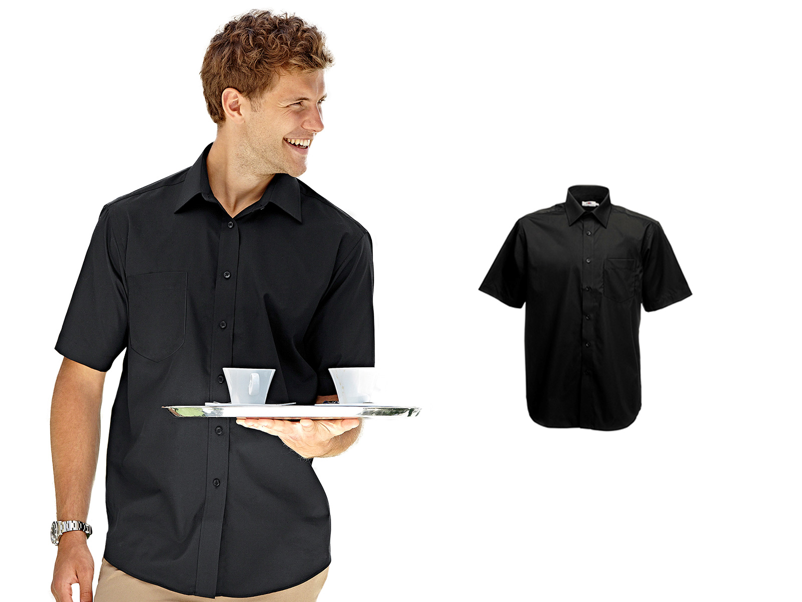 

Men Poplin Short Sleeve Shirt White L