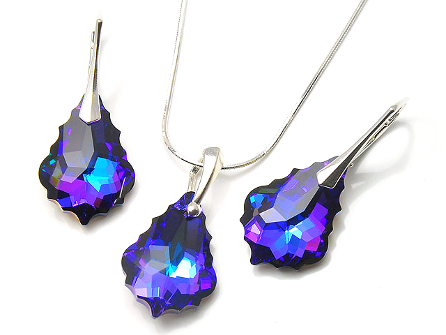 

Srebrny Komplet + Łańcuszek 925 Swarovski Prezent