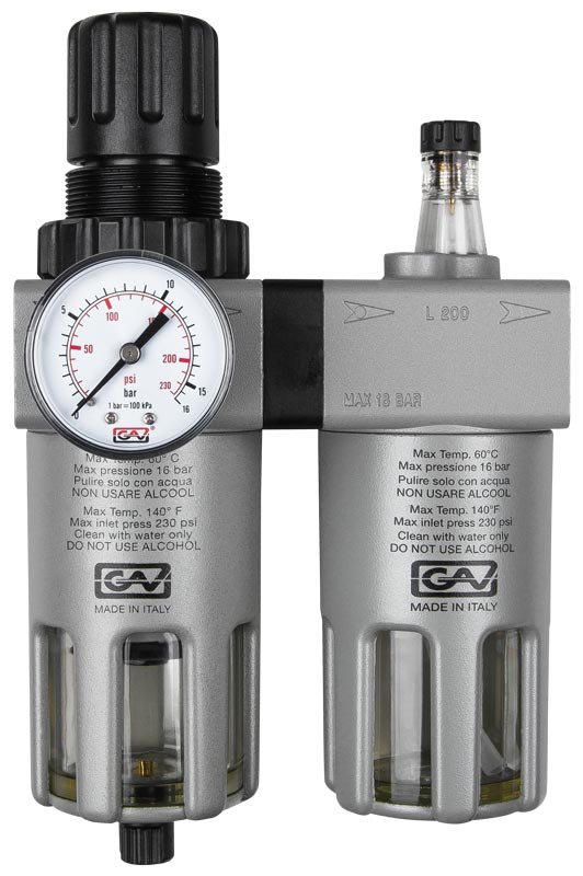 Filtr Odwadniacz Reduktor Powietrza Naolejacz Do Kompresora 1/2" Gav FRL-2