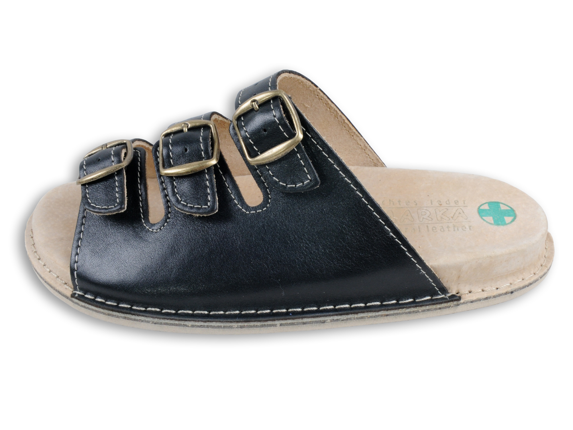 CZARNE KLAPKI SKÓRZANE FUSBET ORYGINALNE nr 39 Rozmiar 39