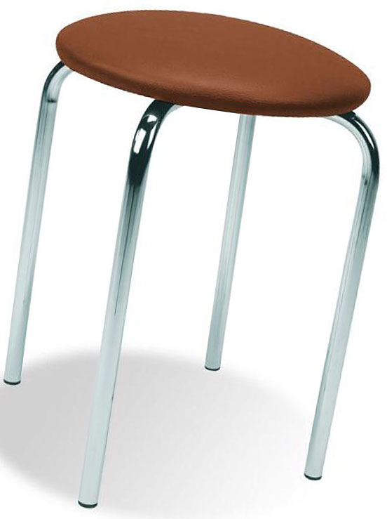 TABORET OKRĄGŁY === TAPICEROWANY === BRĄZ METALOWY