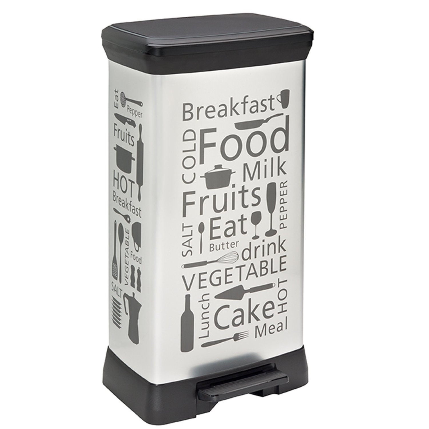 

Kosz Na Śmieci Z Pedałem Curver 50L Kitchen Srebr.