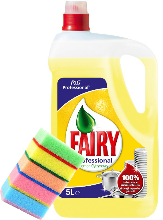 

Fairy Lemon 5l płyn do mycia naczyń gąbki 5szt