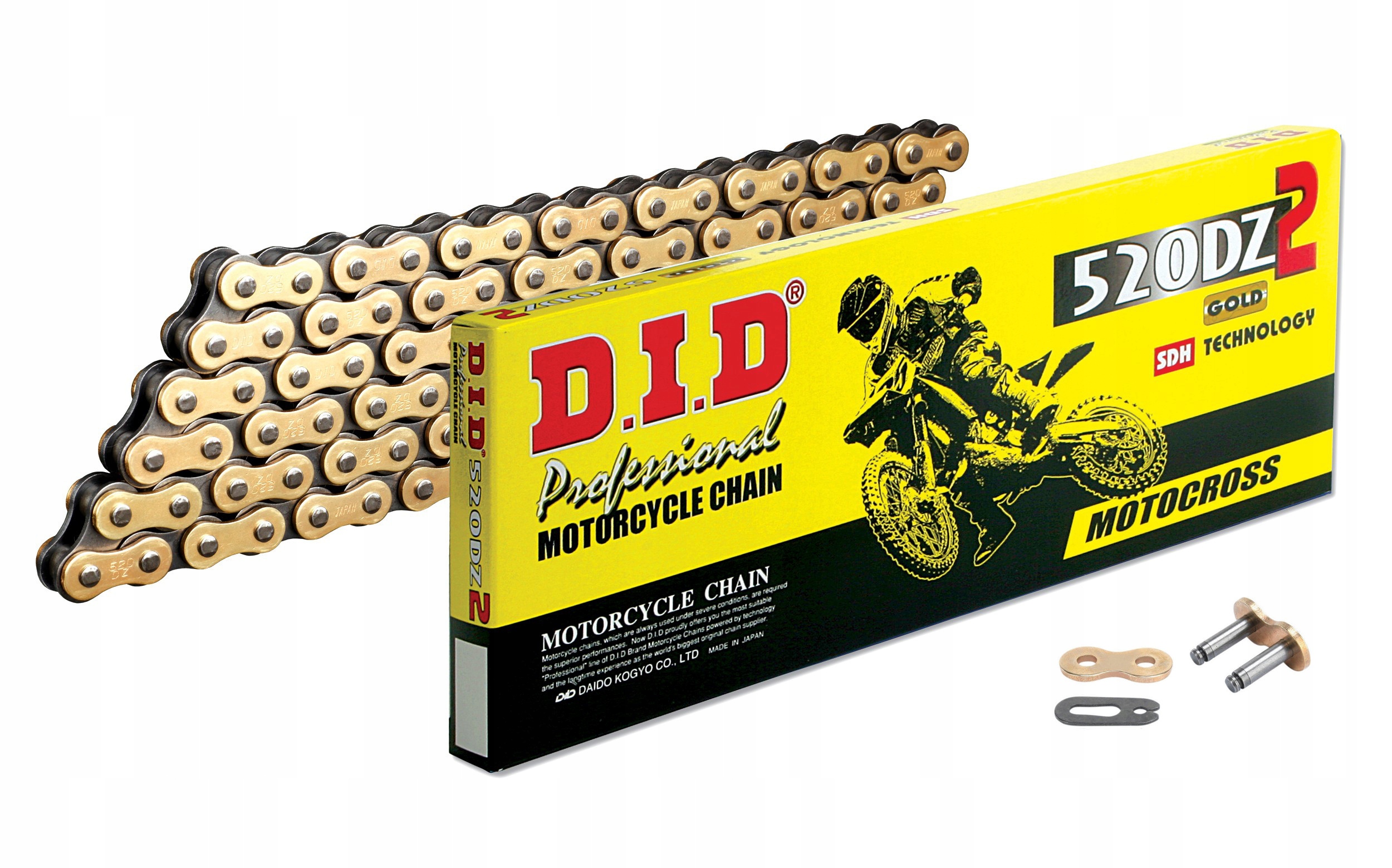 Japonský hnací řetěz DiD 520 Zlatý 106 článků