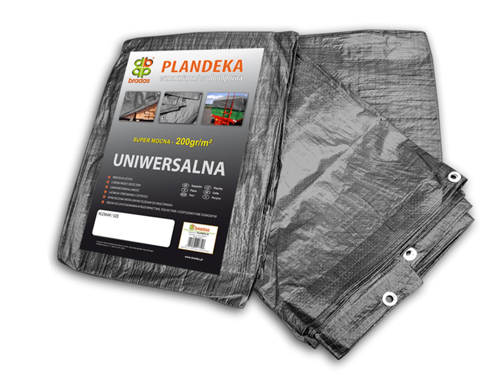 

Plandeka Szara Okryciowa 6x8m Gruba 200g/m2