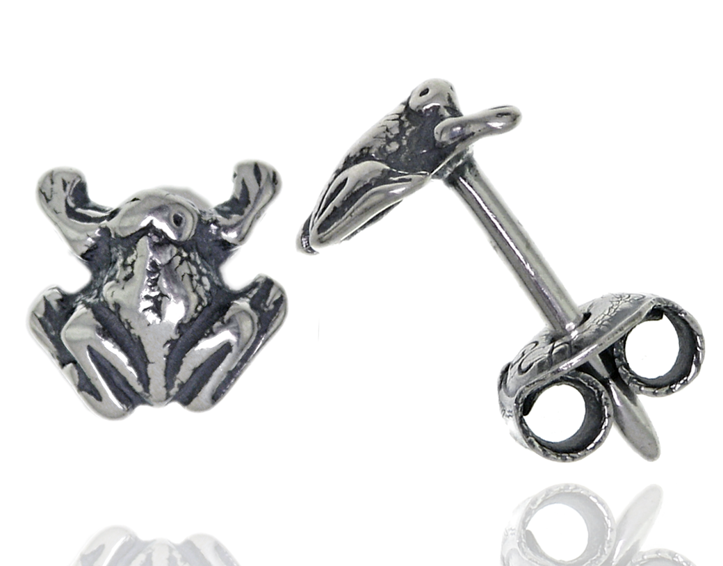 

Srebrne Kolczyki Małe Żabki Żaba 8mm Srebro 925