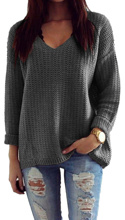 Mikos sweter damski w serek V 627