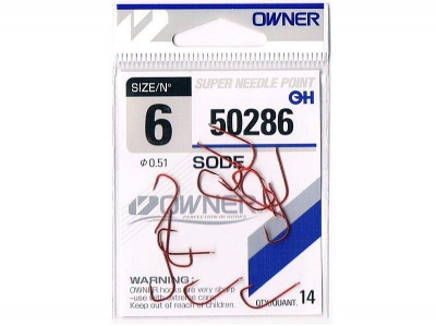 Haczyki Owner Sode 50286 Czerwone Rozmiar 12 13szt