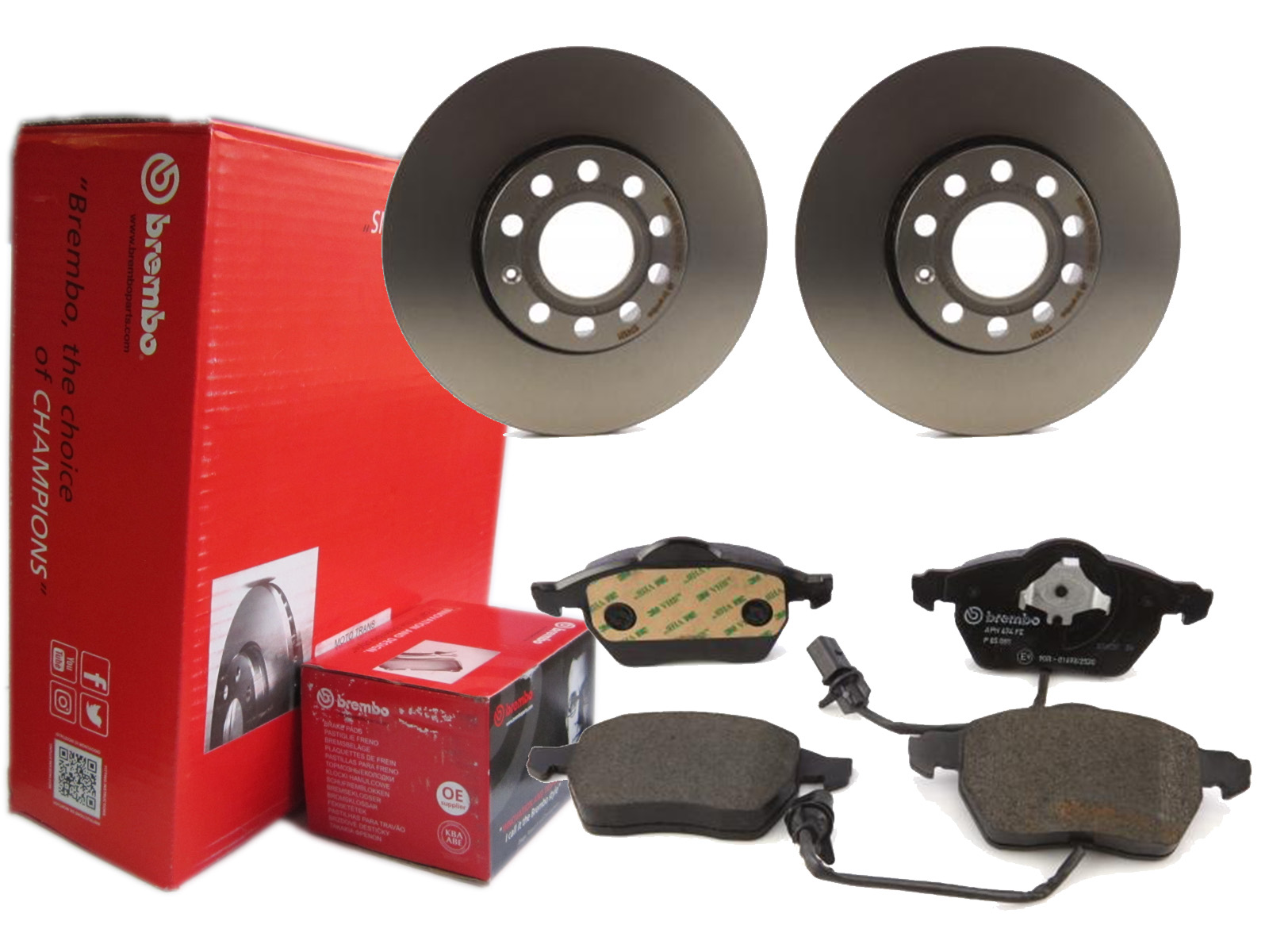 2× Brembo 09.5745.21 Диск тормозной + Brembo ПРАВ. 85 085 Комплект колодок тормозных, тормоз дисковые