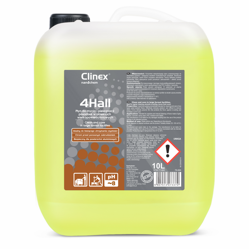 

Clinex 4HALL Mycie Podłóg z Nabłyszczaniem 10L
