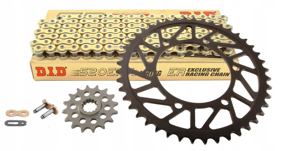 Sada pohonu Kawasaki Kx 125 Ozubení Řetěz Hyper Zesílený Gold