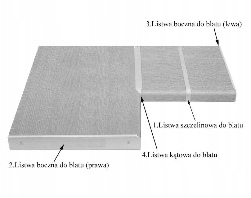 DUROPAL listwa szczelinowa do blatów 38mm alum Producent inna