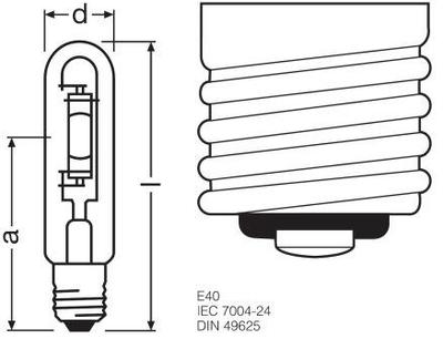 Żarówka OSRAM HQI T250/D PRO E40 CO/POWERSTAR Barwa światła biały zimny