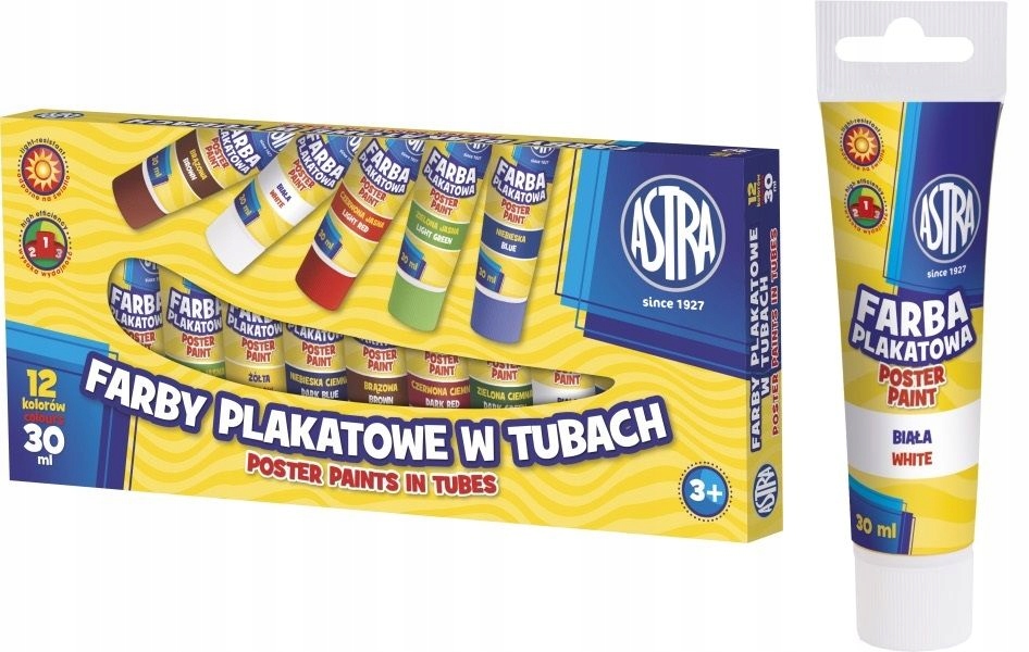 

Farby plakatowe Astra w tubach 30 ml