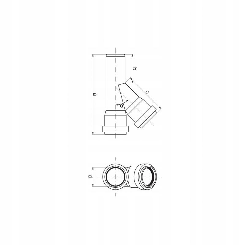 

Trójnik Kanalizacyjny Fi 32/32 MM Biały 45°