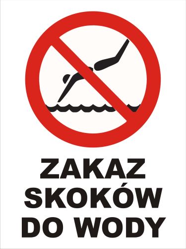 

Tabliczka Informacyjna Zakaz Skoków Do Wody