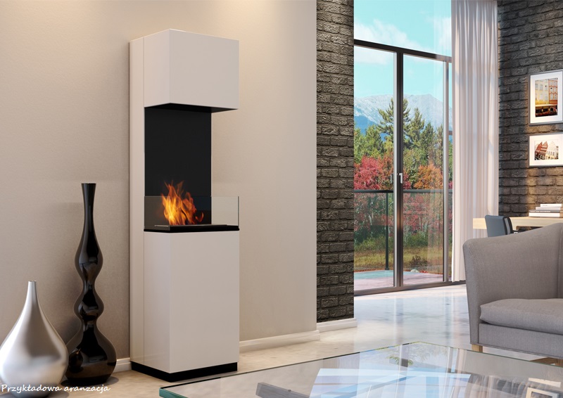 @ SIERRA stojaci biocinek biely + SKLO + PALIVO Výška 170 cm