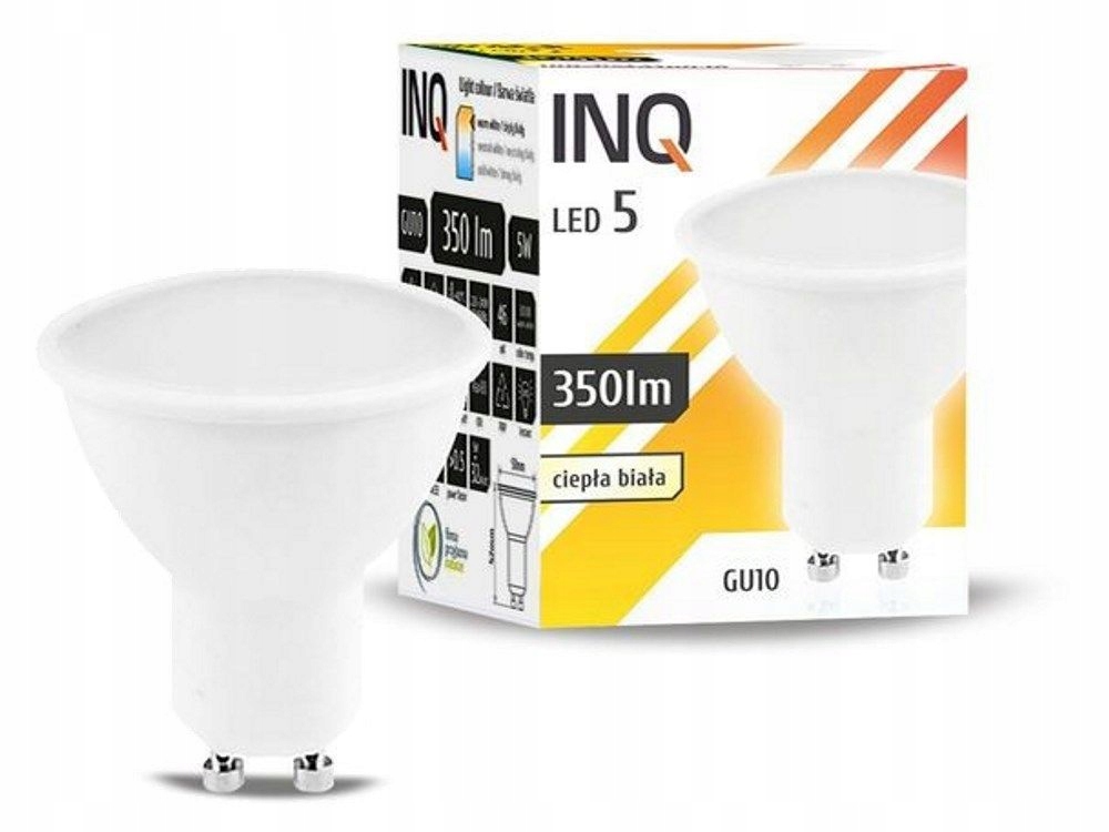 

Inq GU10 5W 350lm 3000K 230V Ciepła Biała Led