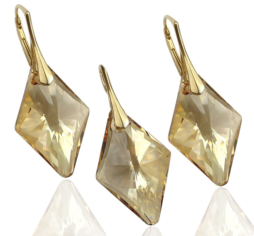 

Swarovski Komplet Golden Shadow Kolczyki Wisiorek