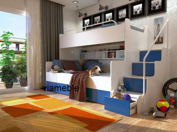 PIĘKNE ŁÓŻKO 3 OSOBOWE PIĘTROWE RÓŻNE KOLORY Typ łóżko piętrowe