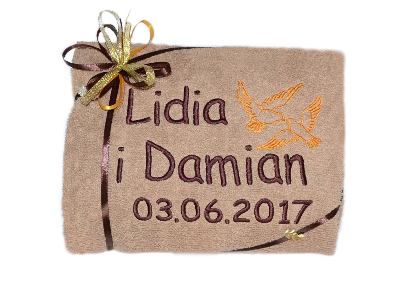

Ręcznik Duży dedykacją imieniem Haft Ślub Urodziny