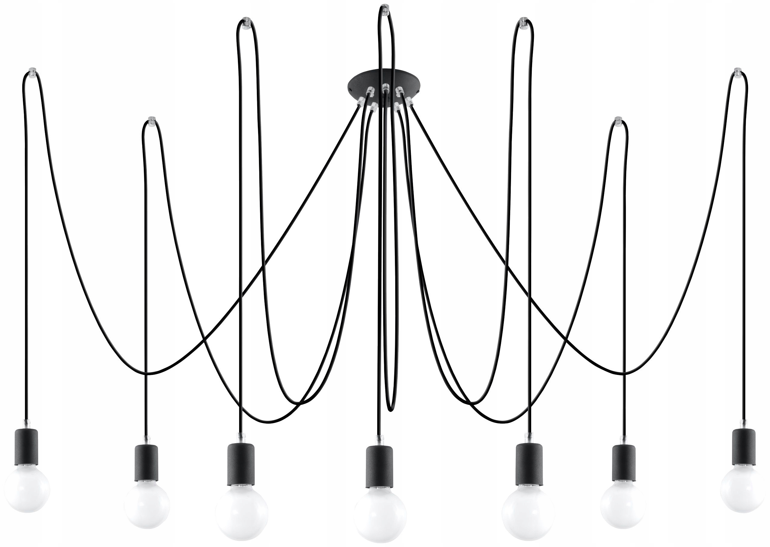 

Lampa wisząca Edison Czarna Pająk Loft 7xE27 Loft