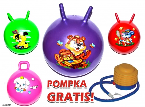 DUŻA PIŁKA SKOCZEK DO SKAKANIA 55CM POMPKA GRATIS Marka inna