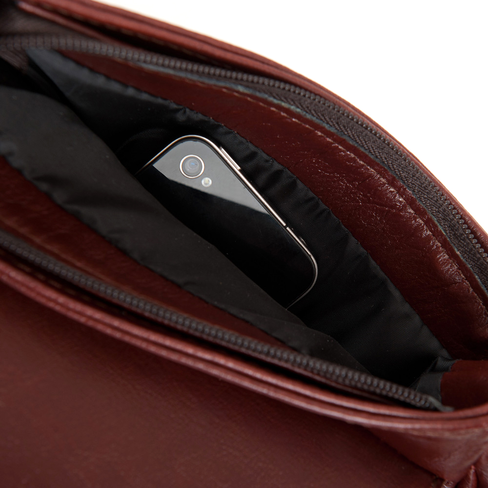 DAN-A BRĄZOWA SKÓRZANA POLSKA TOREBKA LISTONOSZKA SKÓRA NATURALNA Kolor brązowy