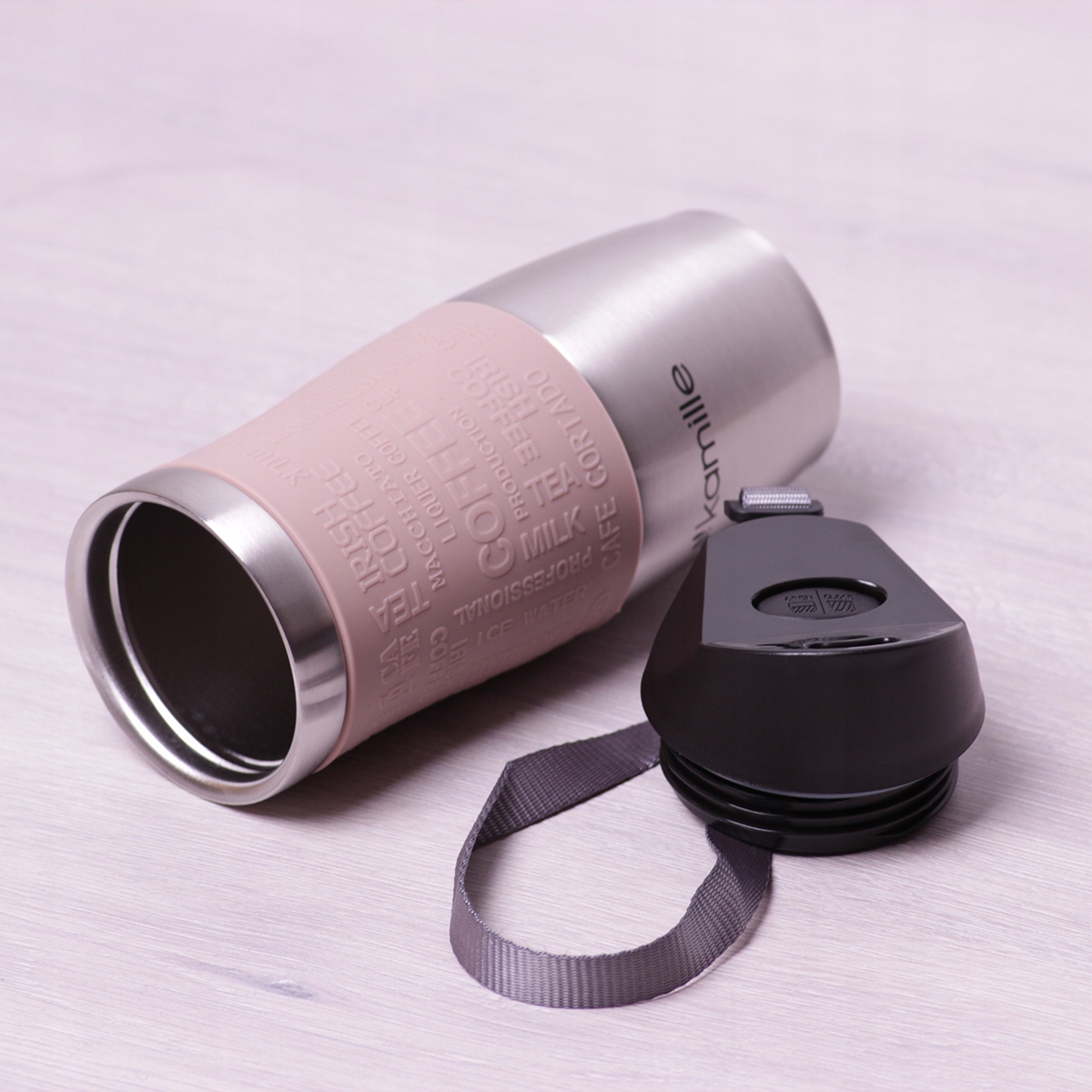 KUBEK TERMICZNY TERMOS BIDON KAMILLE 380 ml 0,38 l Wysokość 20.5 cm