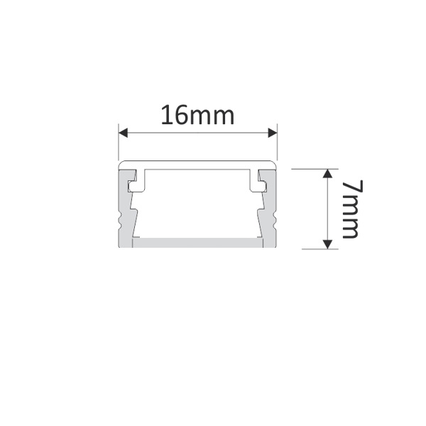 Zaślepka do profil aluminiowy LED LINE XL 7mm x 16mm SZARA Marka Design Light