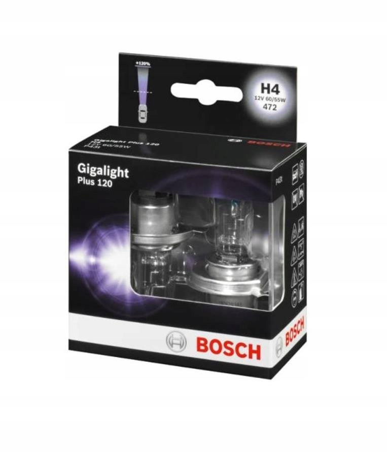

H4 Bosch Żarówka 60/55W 12V Gigalight 120% Kpl
